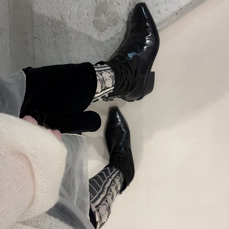 buds and stripes high socks <black> L-L19