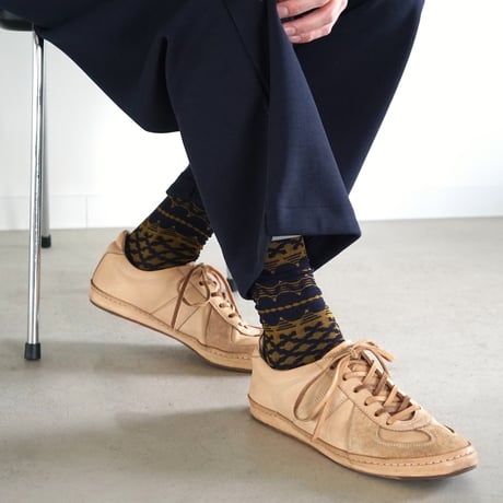 《men's》3D scallop border <mustard> M-M29