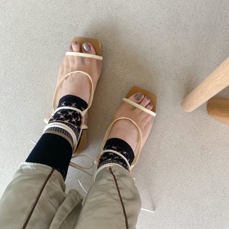 panel ankle cover socks (short) <black> L-S65