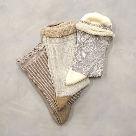 オンライン限定《women's》3pairs set A <greige>