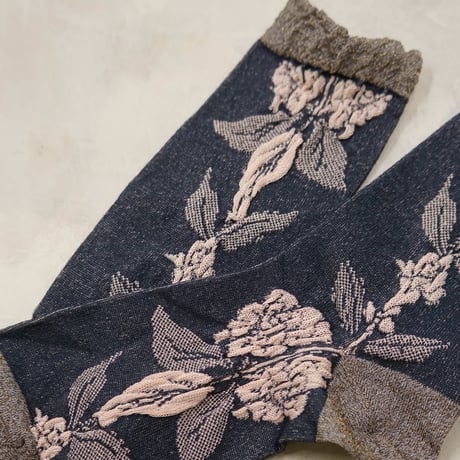 rose high socks <navy> L-L20