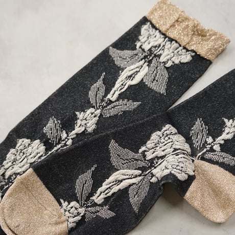rose high socks <black> L-L20