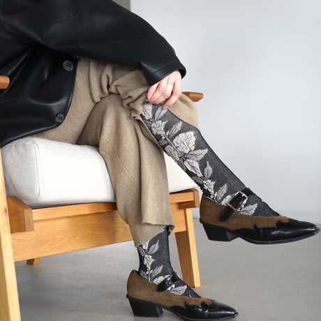 rose high socks <black> L-L20