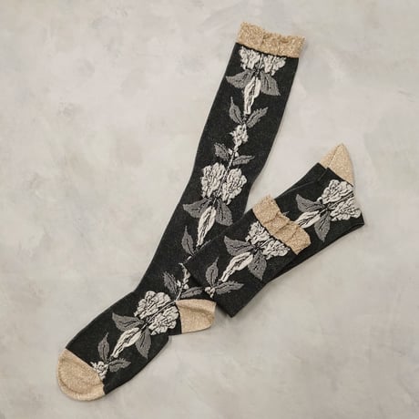 rose high socks <black> L-L20