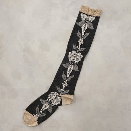 rose high socks <black> L-L20