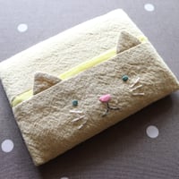 R4 / ねこポケットティッシュカバー ①イエロー ②ベージュ