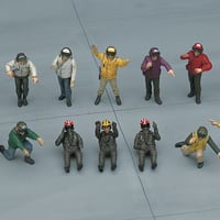 1/48 アメリカ ネイビーパイロット / デッキ クルーセットA
