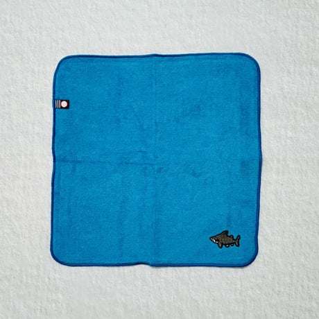 今治刺繍ミニタオル（シロワニ）- ターコイズ