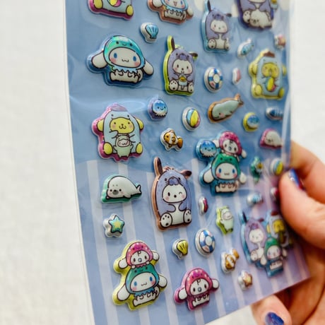 【マリンワールド×サンリオキャラクターズ】ぷっくりシール