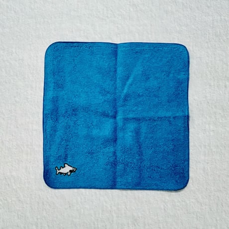 今治刺繍ミニタオル（シロワニ）- ターコイズ