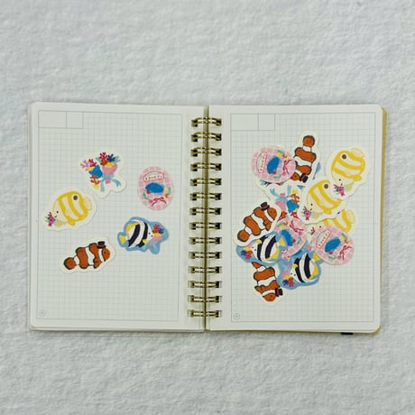 【うみなか文具店】和紙フレークシール（フラワーショップ コーラルガーデン）