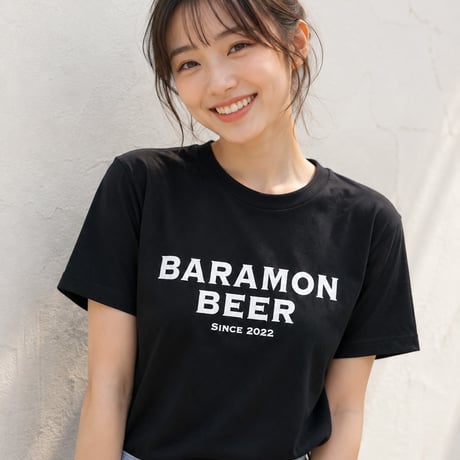 【オリジナル】バラモンビール半袖Tシャツ（ブラック）／五島列島マルシェ
