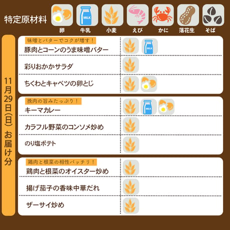 【単週プラン】11/29週お届け分