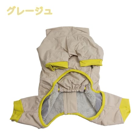 思いきり雪遊び！防水スノースーツ｜犬服 つなぎ 裏ファーで暖かい 背中開き（XL・XXL）