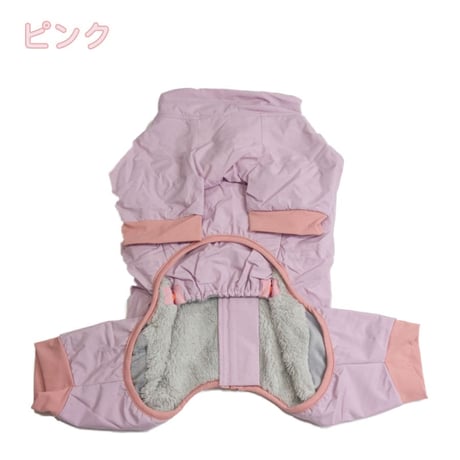 思いきり雪遊び！防水スノースーツ｜犬服 つなぎ 裏ファーで暖かい 背中開き（XL・XXL）