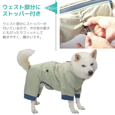 思いきり雪遊び！防水スノースーツ｜犬服 つなぎ 裏ファーで暖かい 背中開き（XL・XXL）
