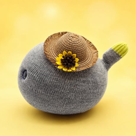 NICOBO（ニコボ）用 ハンドメイドアクセサリー  　ひまわりコサージュ付き麦わら帽子