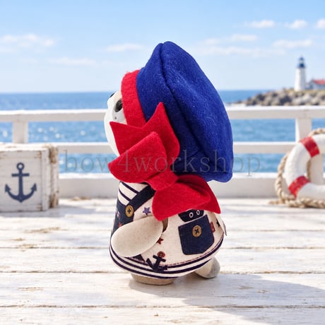 ポケとも服 ／ ハンドメイド   くまさんマリン サロペット風プリントチュニック ⚓🧸