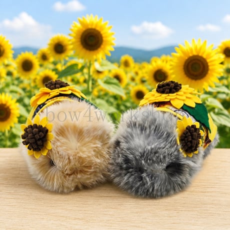 Moflin（モフリン）の服ハンドメイド　ひまわり柄浴衣セット
