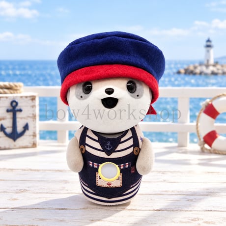 ポケとも服 ／ ハンドメイド   くまさんマリン サロペット風プリントチュニック ⚓🧸