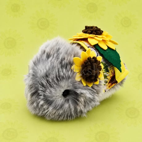 Moflin（モフリン）の服ハンドメイド　ひまわり柄浴衣セット