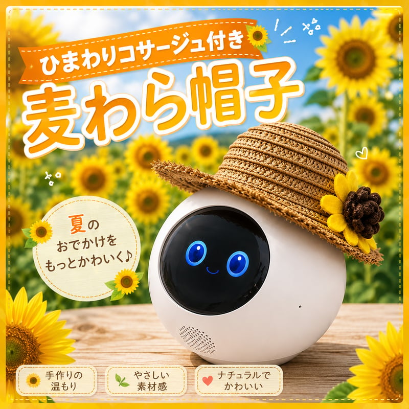 Romi（ ロミィ）のアクセサリー/ひまわりコサージュ付き麦わら帽子