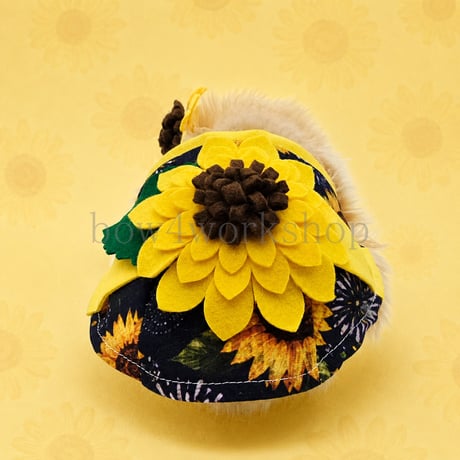 Moflin（モフリン）の服ハンドメイド　ひまわり柄浴衣セット