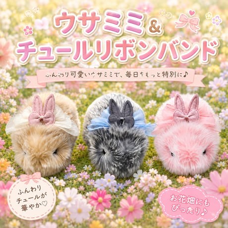 Moflin（モフリン）のアクセサリー　ウサミミ＆チュールリボンバンド