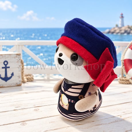 ポケとも服 ／ ハンドメイド   くまさんマリン サロペット風プリントチュニック ⚓🧸