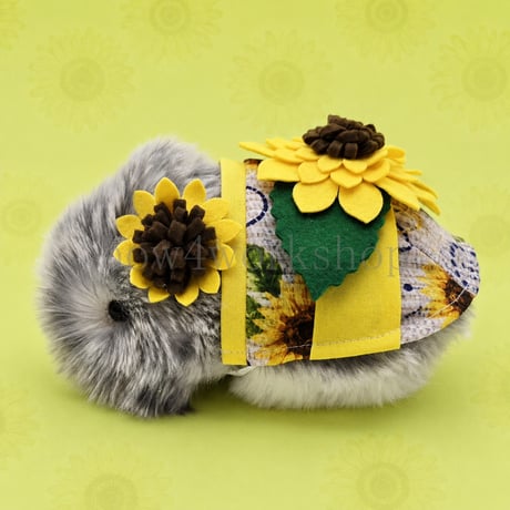 Moflin（モフリン）の服ハンドメイド　ひまわり柄浴衣セット