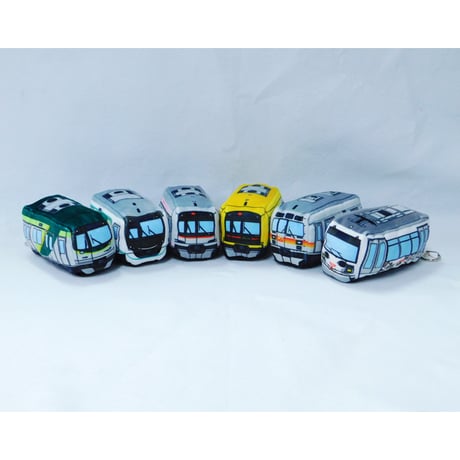 電車もちもちマスコットキーホルダー幸福の招き猫電車