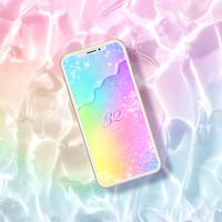 【虹色うるつやジェルの魔法＋数字32】🌈七色にきらめく奇跡の光✨希望と幸運を彩る開運待ち受け