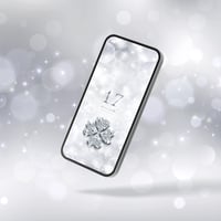【ダイヤ煌めくプラチナクローバー＋数字17】🍀奇跡をまとう四つ葉の輝き✨幸運・金運・豊かさを引き寄せる開運待ち受け