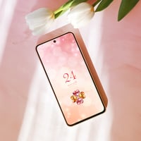 【四つ葉ジュエリーのルビー＋数字24】❤️幸運を引き寄せるルビー＆スフェーンの輝き💎愛情運と豊かさを育む開運待ち受け