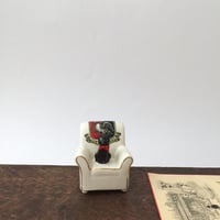 blackcat&sofa pottery / アンティーク黒猫とソファの置きもの