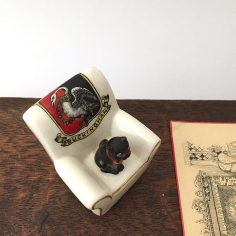 blackcat&sofa pottery / アンティーク黒猫とソファの置きもの