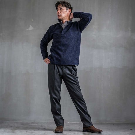 【防風がっちり素材】ZIPハイネック トレーナー | 防風素材、パイル起毛メンズ