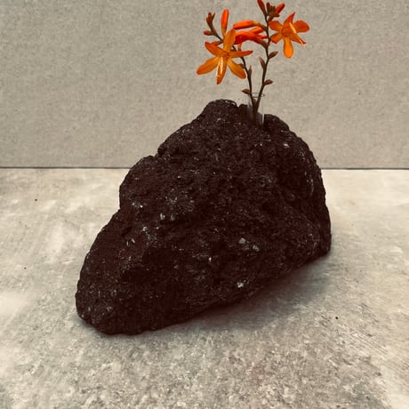 阿蘇熔岩石1輪挿し/花瓶/オブジェ(大）