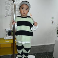 wide stripes knit vest / 2col