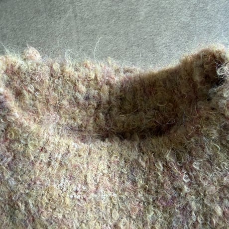 curl yarn knit pullover / 4col