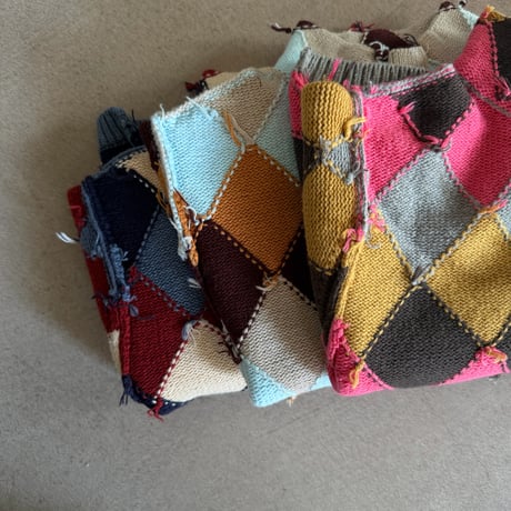 argyle knit pullover / 3col