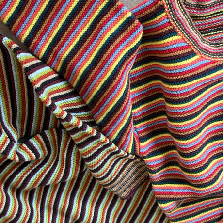 multi border knit pullover / 2col