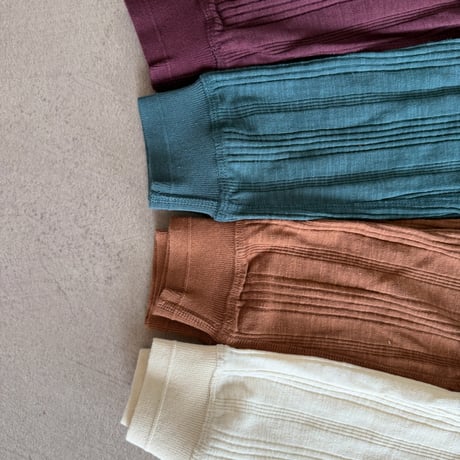 rib fabric pants / 4col