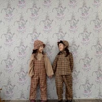 retro pattern corduroy salopette / 2col