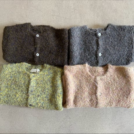 curl yarn knit cardigan / 4col