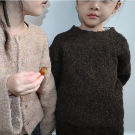 curl yarn knit pullover / 4col