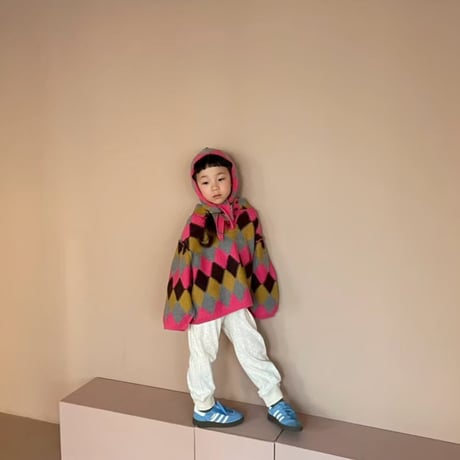 argyle knit bonnet / 3col