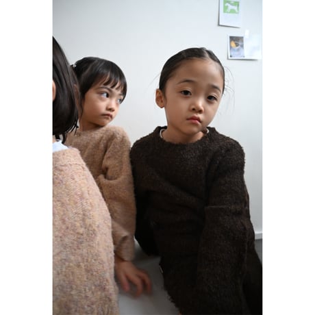 curl yarn knit pullover / 4col