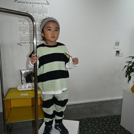 wide stripes knit vest / 2col