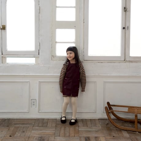 multi border knit pullover / 2col